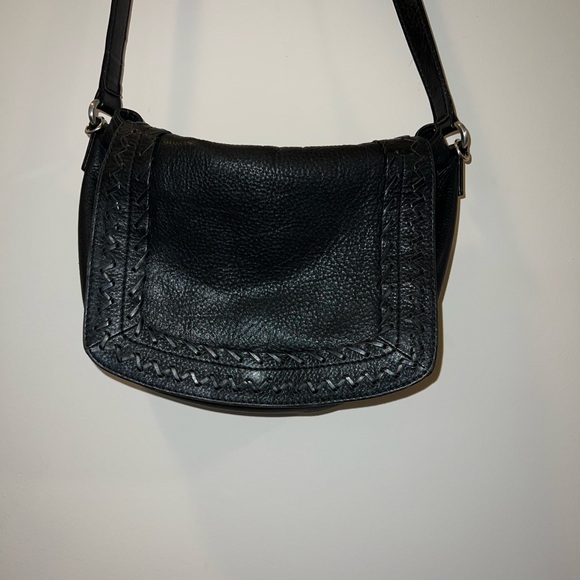 Black Genuine Leather Saddle Bag - Picture 3 of 11